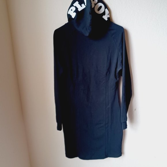 Black hooded playboy dress. - Picture 4 of 7